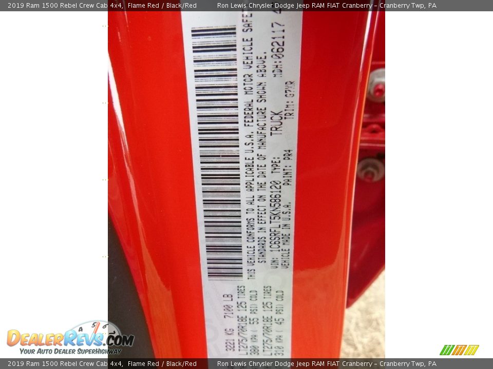 2019 Ram 1500 Rebel Crew Cab 4x4 Flame Red / Black/Red Photo #16