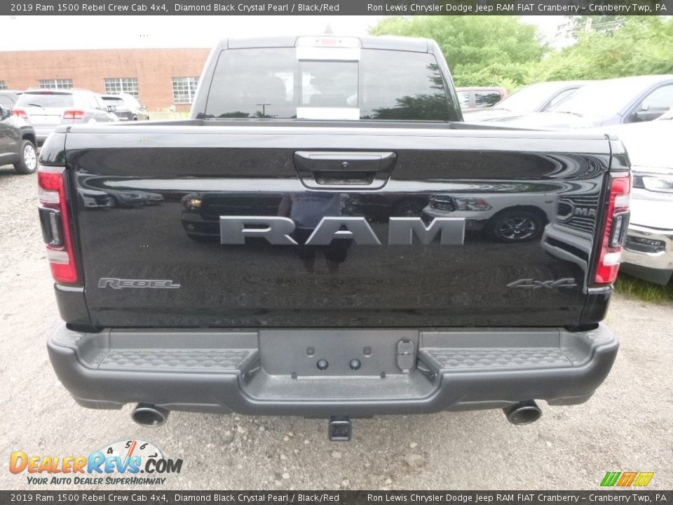 2019 Ram 1500 Rebel Crew Cab 4x4 Diamond Black Crystal Pearl / Black/Red Photo #4