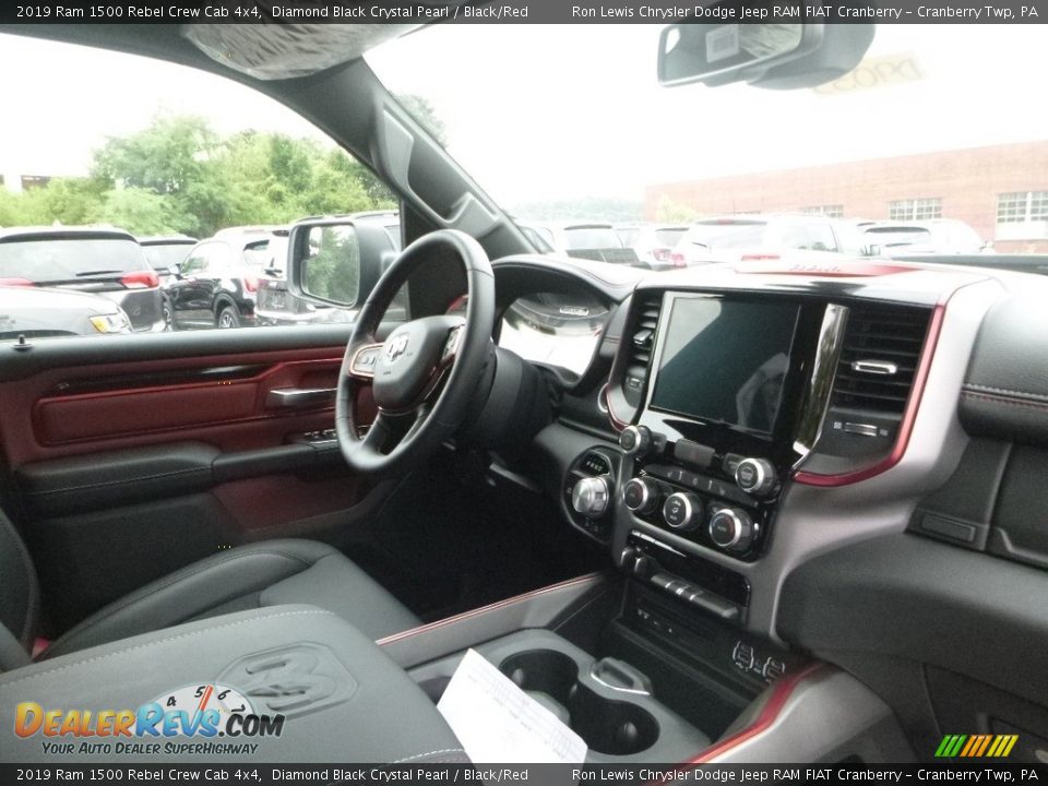 2019 Ram 1500 Rebel Crew Cab 4x4 Diamond Black Crystal Pearl / Black/Red Photo #10
