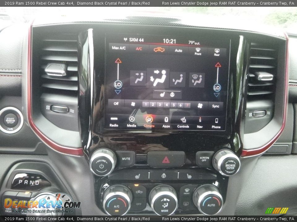 2019 Ram 1500 Rebel Crew Cab 4x4 Diamond Black Crystal Pearl / Black/Red Photo #15