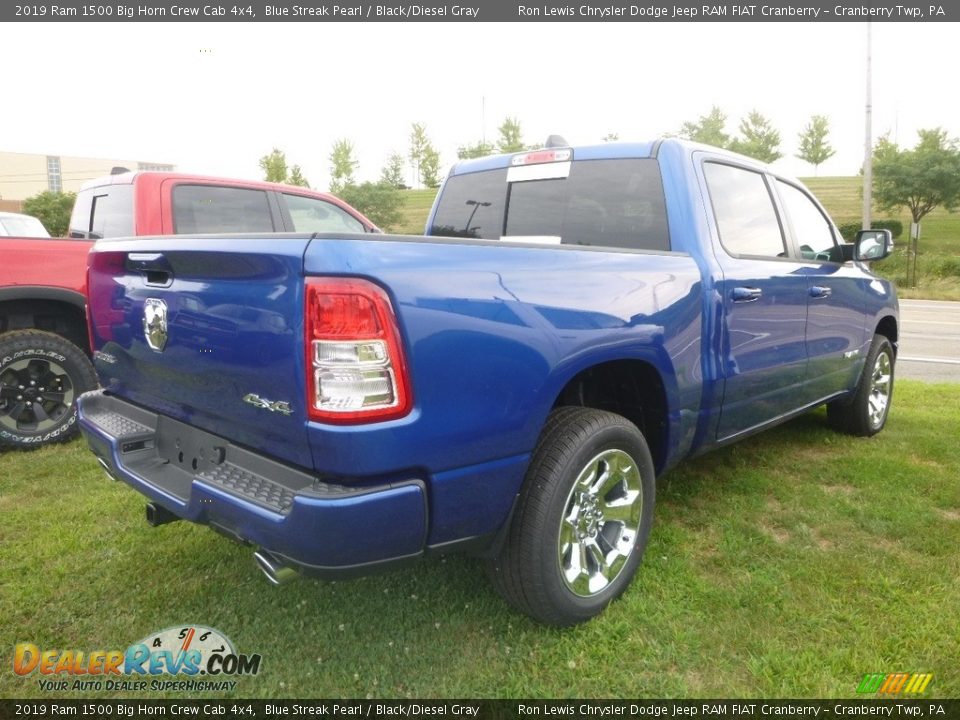 2019 Ram 1500 Big Horn Crew Cab 4x4 Blue Streak Pearl / Black/Diesel Gray Photo #4