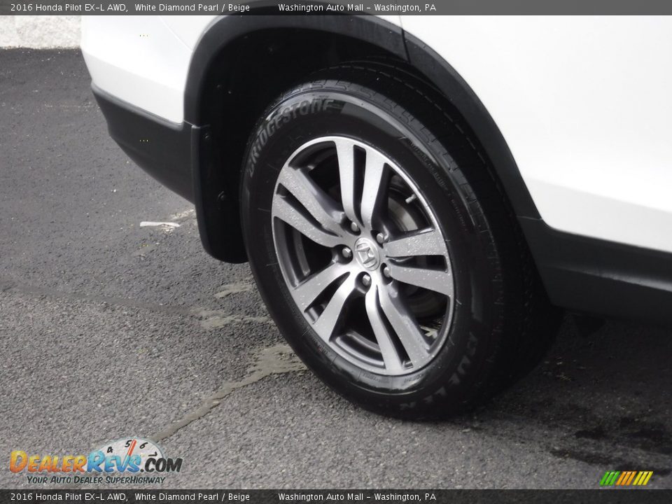 2016 Honda Pilot EX-L AWD White Diamond Pearl / Beige Photo #3