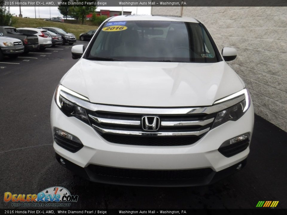 2016 Honda Pilot EX-L AWD White Diamond Pearl / Beige Photo #5