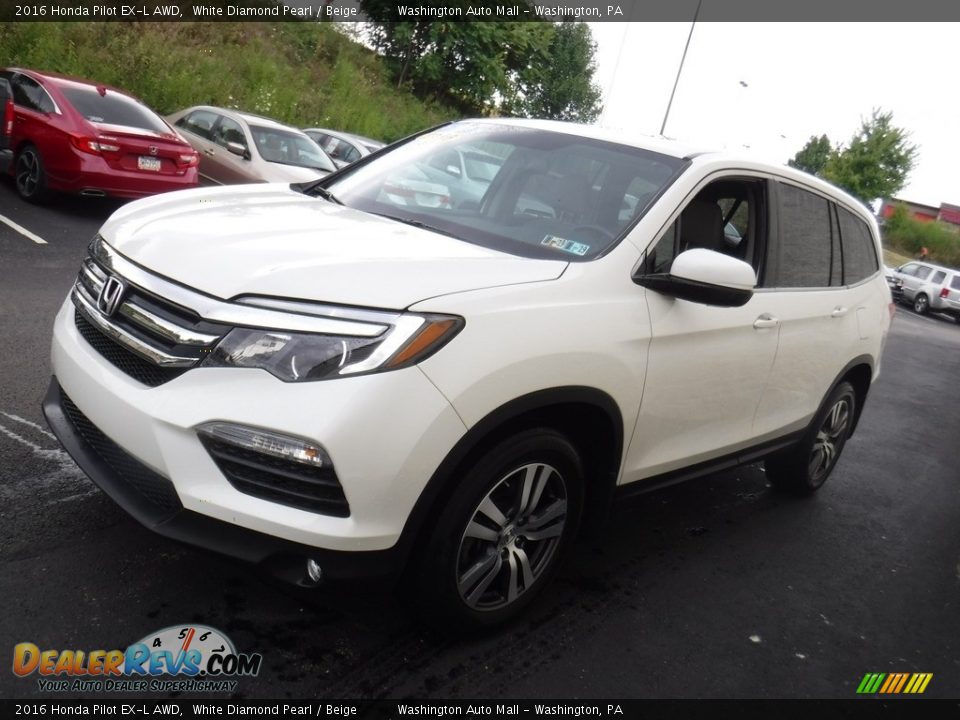 2016 Honda Pilot EX-L AWD White Diamond Pearl / Beige Photo #6