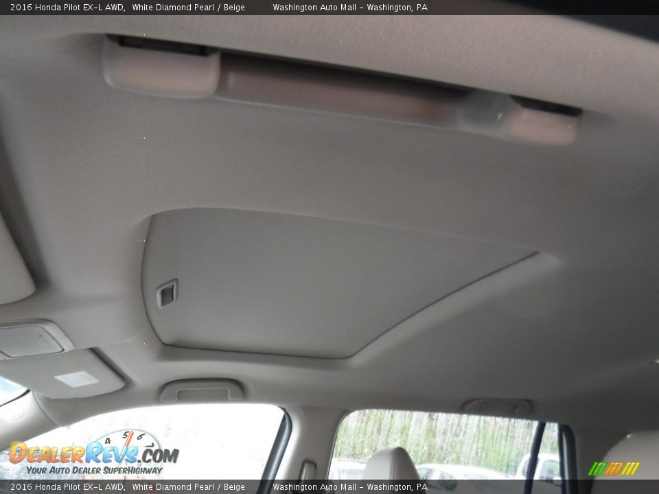 2016 Honda Pilot EX-L AWD White Diamond Pearl / Beige Photo #11