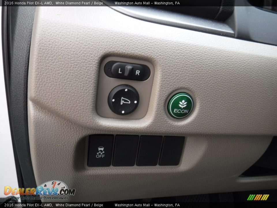 2016 Honda Pilot EX-L AWD White Diamond Pearl / Beige Photo #13