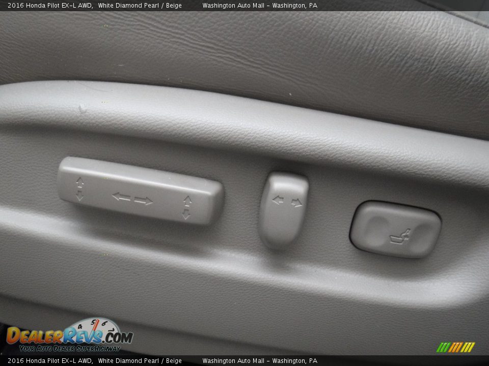 2016 Honda Pilot EX-L AWD White Diamond Pearl / Beige Photo #16