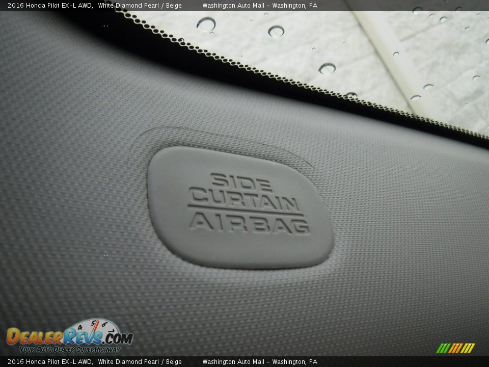 2016 Honda Pilot EX-L AWD White Diamond Pearl / Beige Photo #22