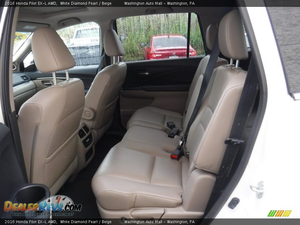 2016 Honda Pilot EX-L AWD White Diamond Pearl / Beige Photo #24