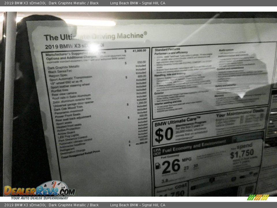 2019 BMW X3 sDrive30i Dark Graphite Metallic / Black Photo #10