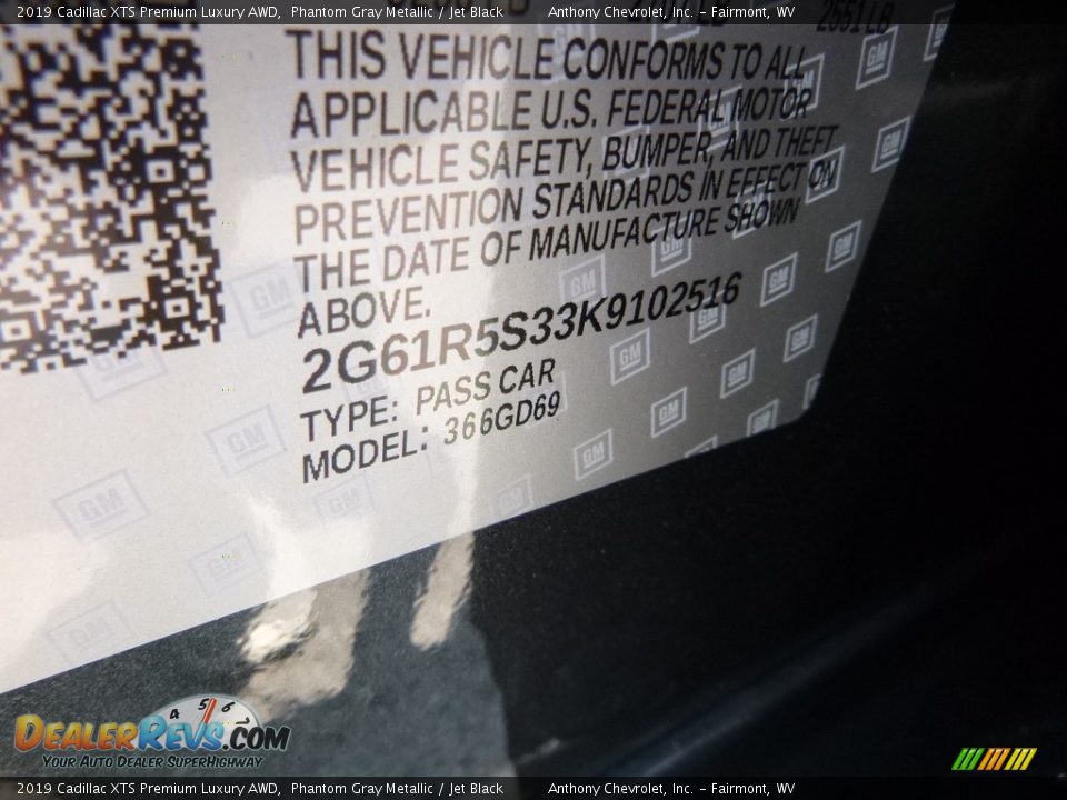 2019 Cadillac XTS Premium Luxury AWD Phantom Gray Metallic / Jet Black Photo #14