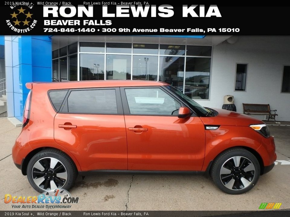 2019 Kia Soul + Wild Orange / Black Photo #1