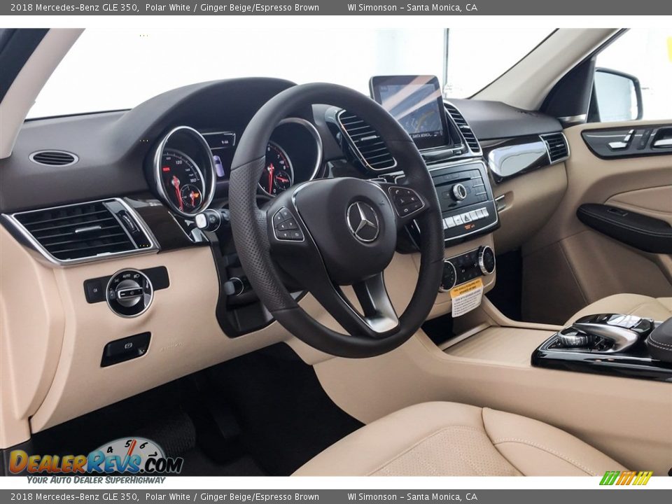 2018 Mercedes-Benz GLE 350 Polar White / Ginger Beige/Espresso Brown Photo #4