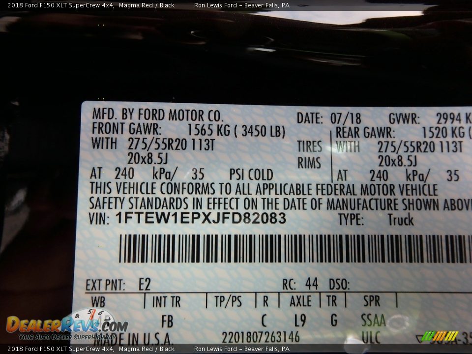 2018 Ford F150 XLT SuperCrew 4x4 Magma Red / Black Photo #15