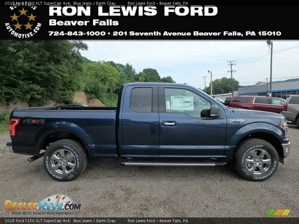 2018 Ford F150 XLT SuperCab 4x4 Blue Jeans / Earth Gray Photo #1