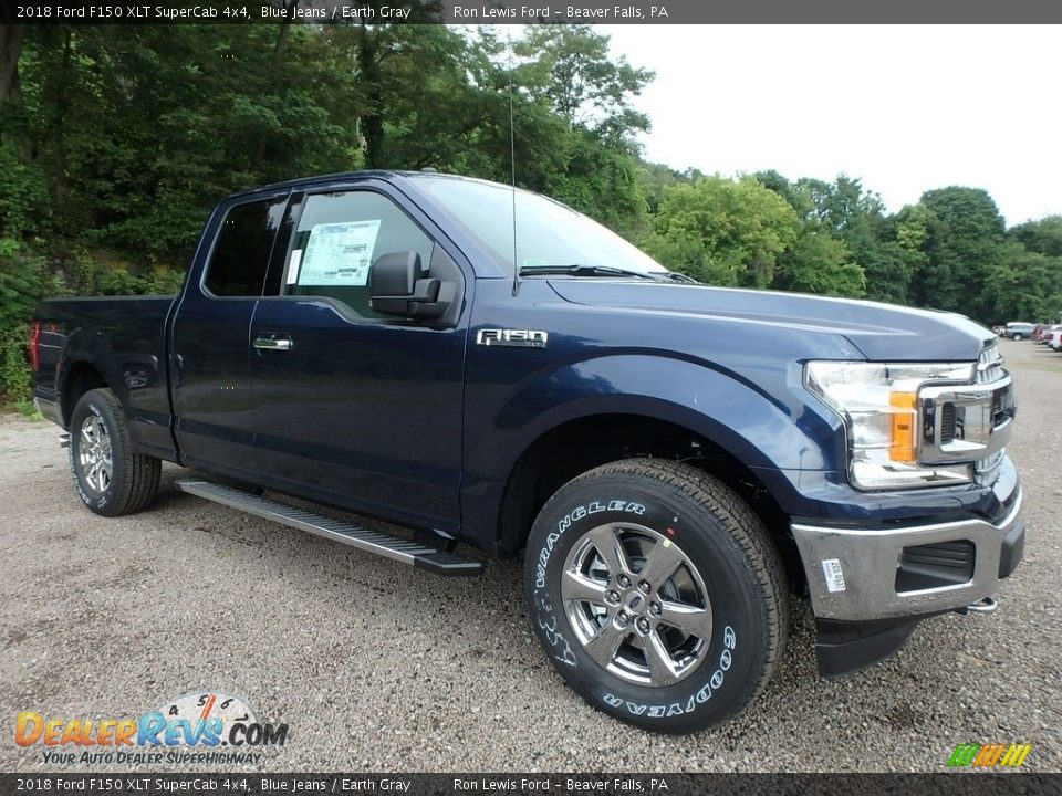2018 Ford F150 XLT SuperCab 4x4 Blue Jeans / Earth Gray Photo #9