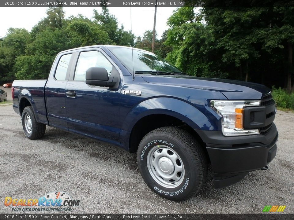 2018 Ford F150 XL SuperCab 4x4 Blue Jeans / Earth Gray Photo #9