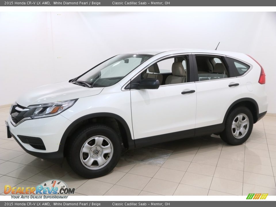 2015 Honda CR-V LX AWD White Diamond Pearl / Beige Photo #3
