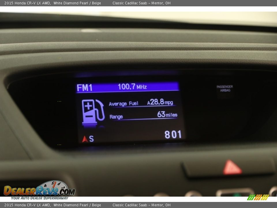 2015 Honda CR-V LX AWD White Diamond Pearl / Beige Photo #12