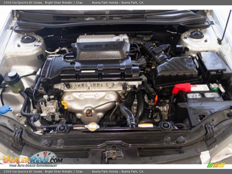 2009 Kia Spectra EX Sedan Bright Silver Metallic / Gray Photo #27
