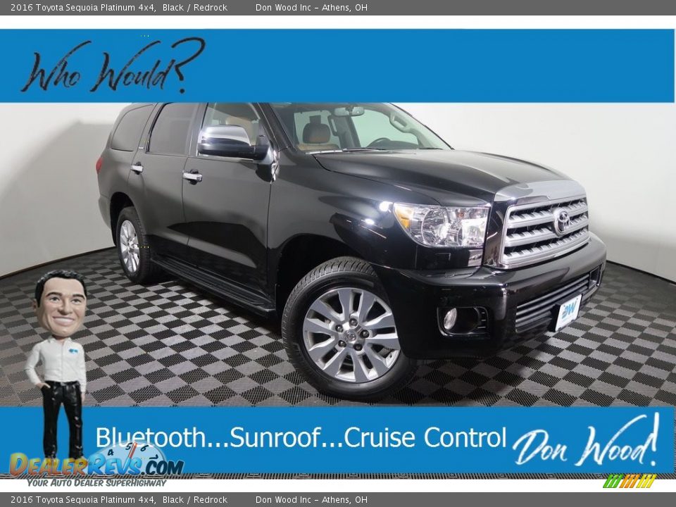 2016 Toyota Sequoia Platinum 4x4 Black / Redrock Photo #1