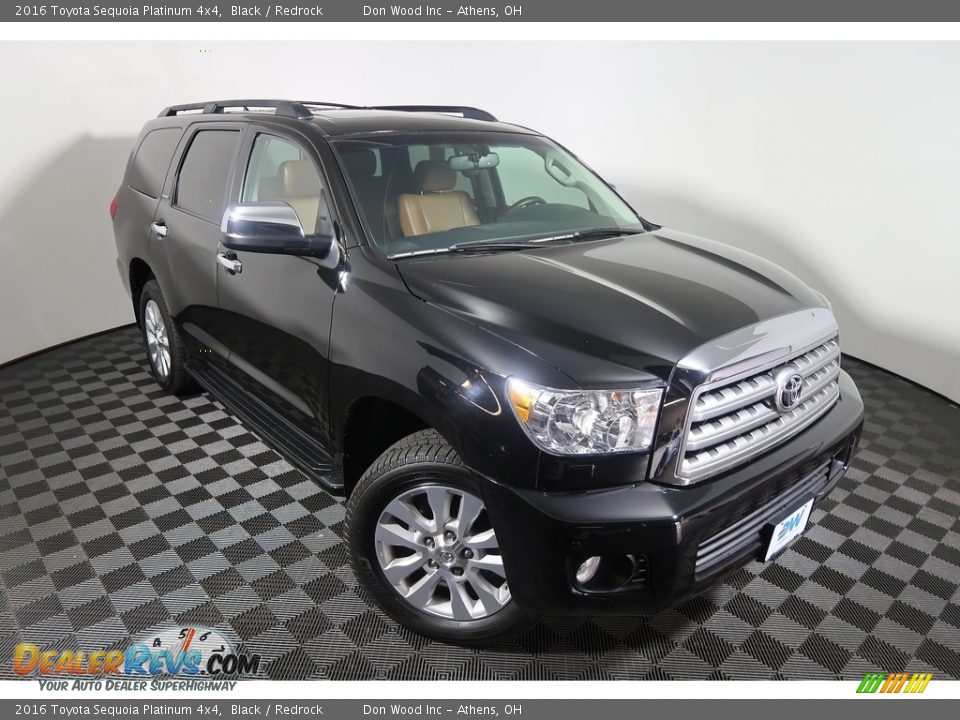 2016 Toyota Sequoia Platinum 4x4 Black / Redrock Photo #2