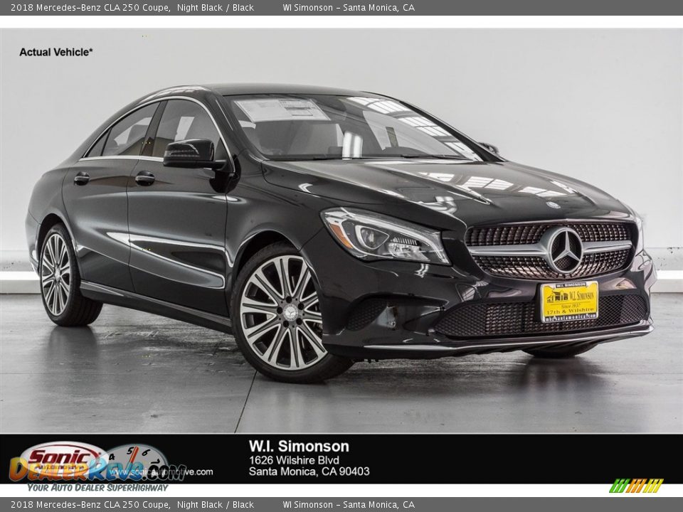 2018 Mercedes-Benz CLA 250 Coupe Night Black / Black Photo #1