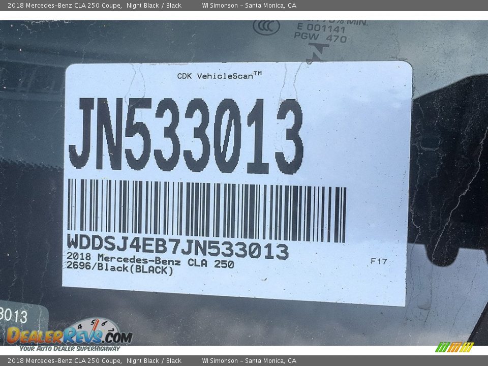2018 Mercedes-Benz CLA 250 Coupe Night Black / Black Photo #10