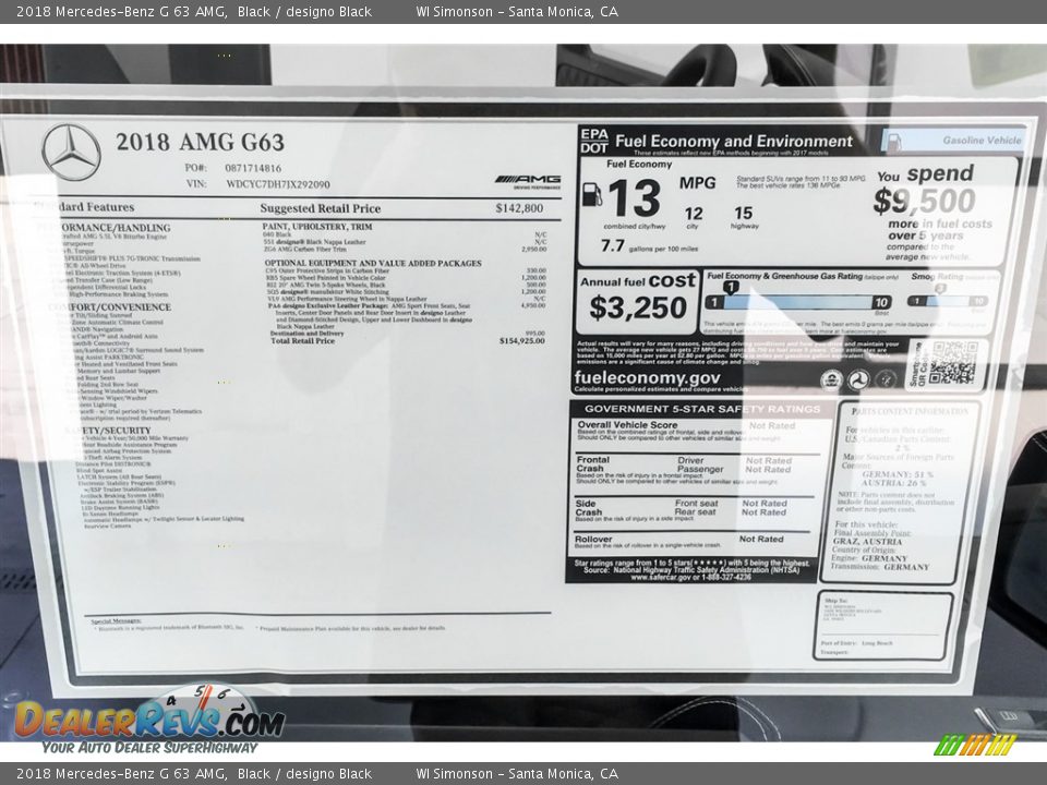 2018 Mercedes-Benz G 63 AMG Black / designo Black Photo #21