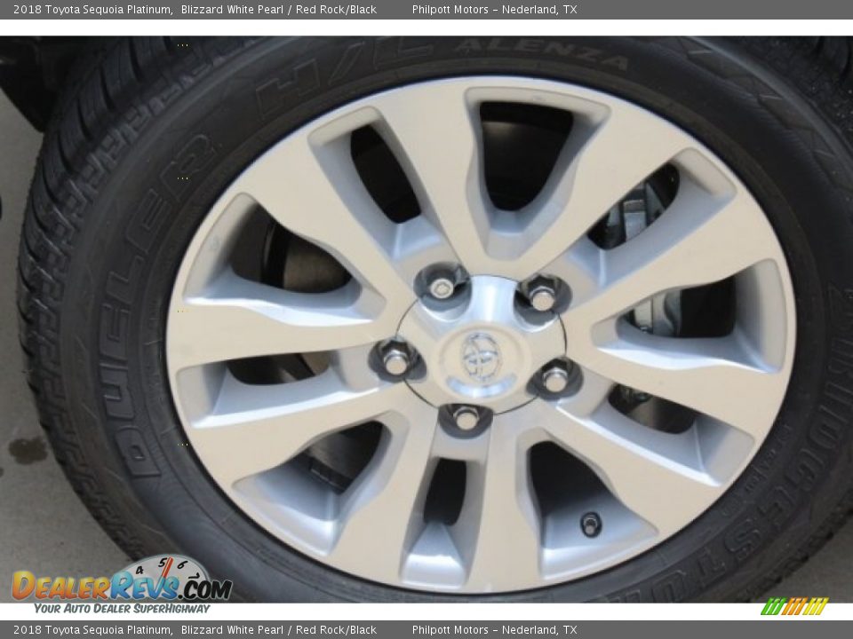 2018 Toyota Sequoia Platinum Blizzard White Pearl / Red Rock/Black Photo #4