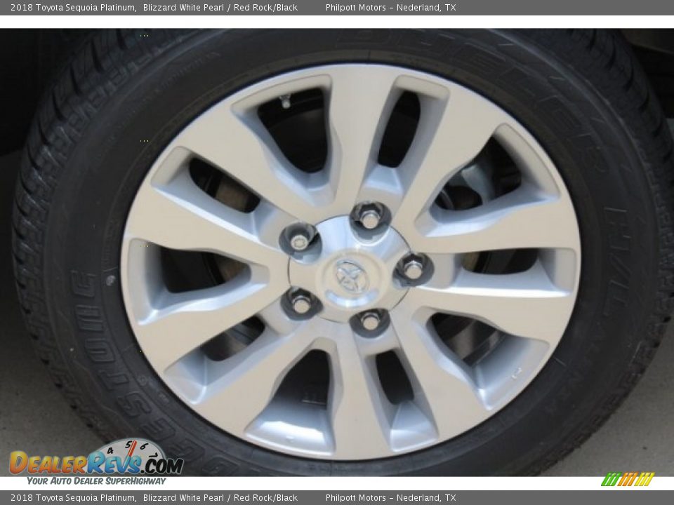 2018 Toyota Sequoia Platinum Blizzard White Pearl / Red Rock/Black Photo #5