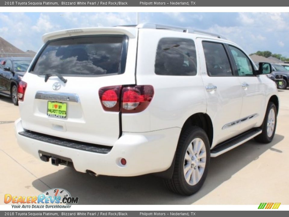 2018 Toyota Sequoia Platinum Blizzard White Pearl / Red Rock/Black Photo #8