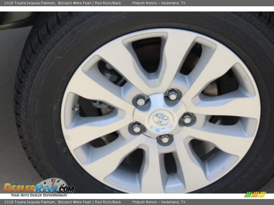 2018 Toyota Sequoia Platinum Blizzard White Pearl / Red Rock/Black Photo #9