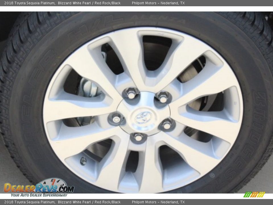 2018 Toyota Sequoia Platinum Blizzard White Pearl / Red Rock/Black Photo #10