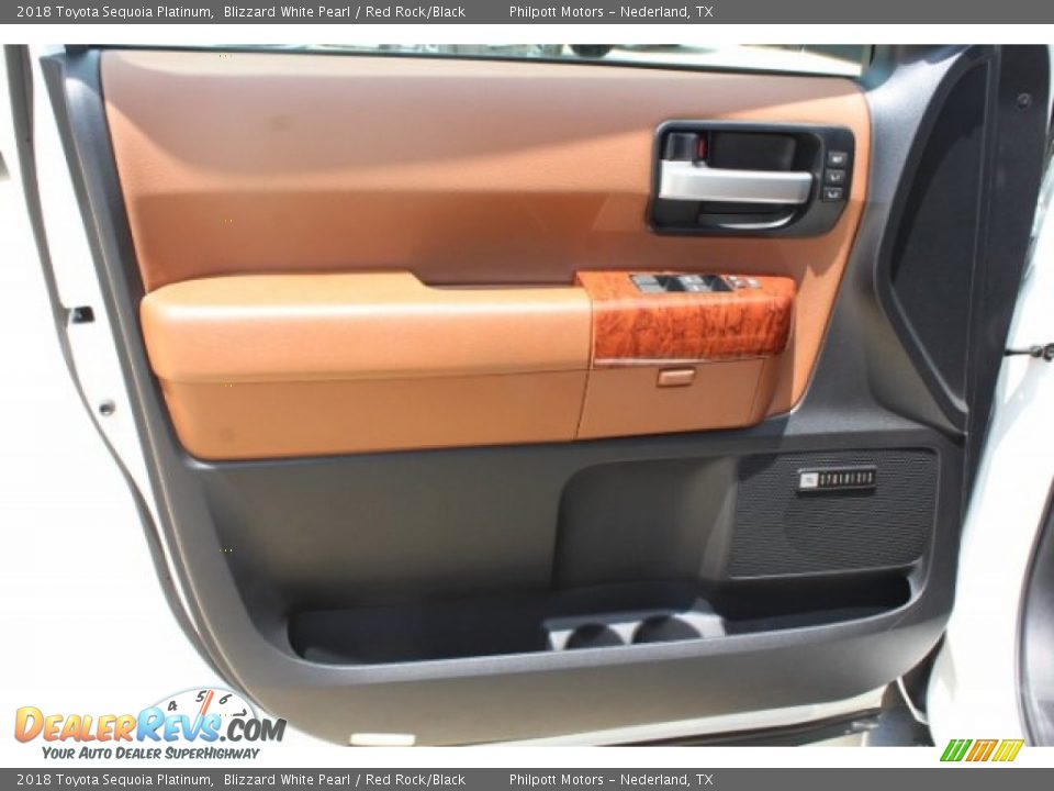 2018 Toyota Sequoia Platinum Blizzard White Pearl / Red Rock/Black Photo #12