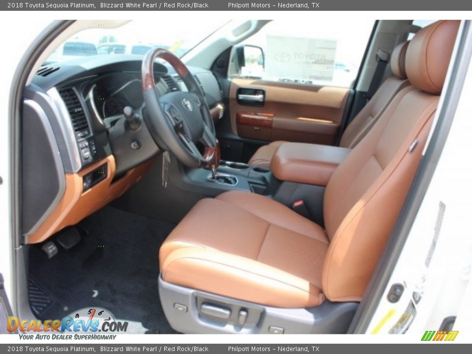 2018 Toyota Sequoia Platinum Blizzard White Pearl / Red Rock/Black Photo #14