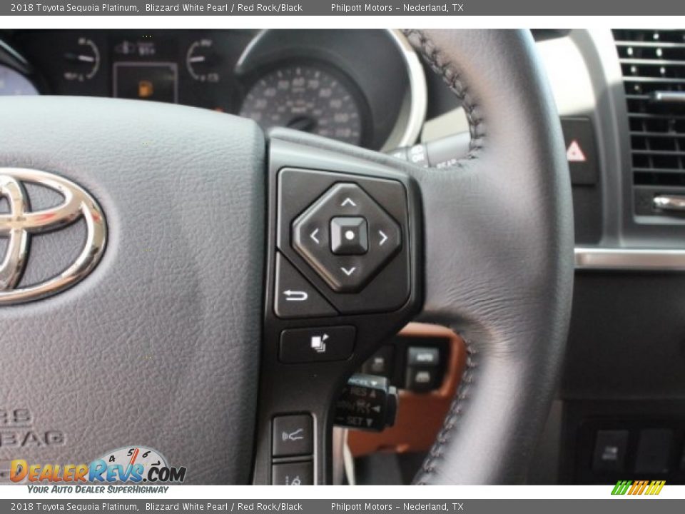 2018 Toyota Sequoia Platinum Blizzard White Pearl / Red Rock/Black Photo #20