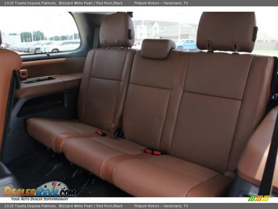 2018 Toyota Sequoia Platinum Blizzard White Pearl / Red Rock/Black Photo #24