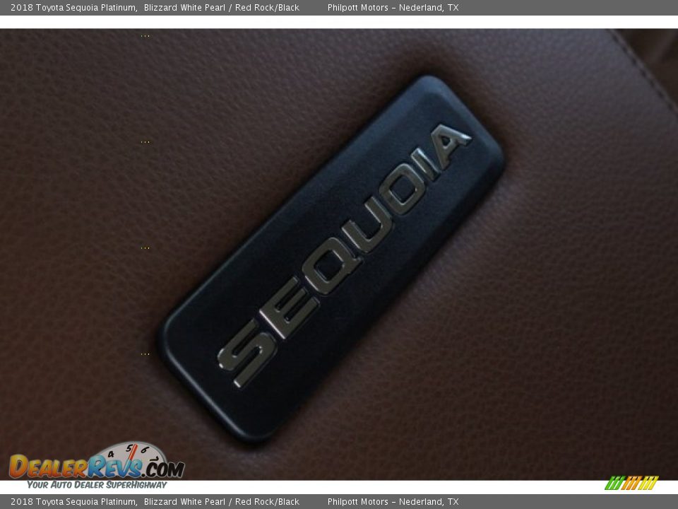 2018 Toyota Sequoia Platinum Blizzard White Pearl / Red Rock/Black Photo #25