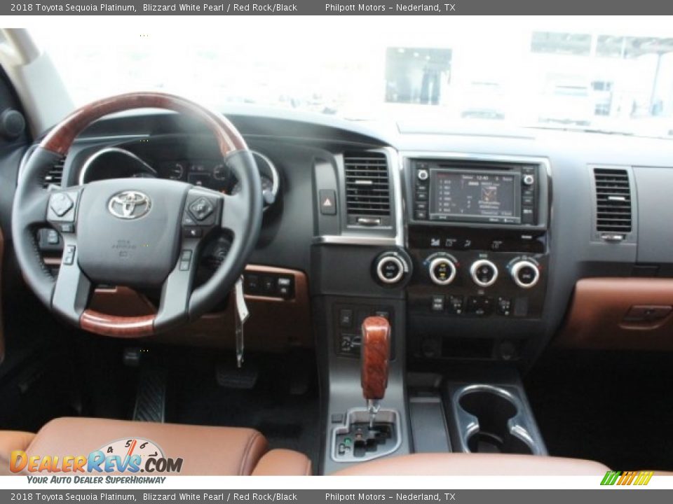 2018 Toyota Sequoia Platinum Blizzard White Pearl / Red Rock/Black Photo #28