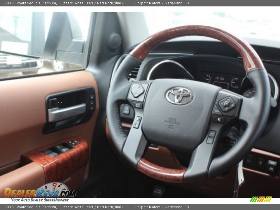 2018 Toyota Sequoia Platinum Blizzard White Pearl / Red Rock/Black Photo #29