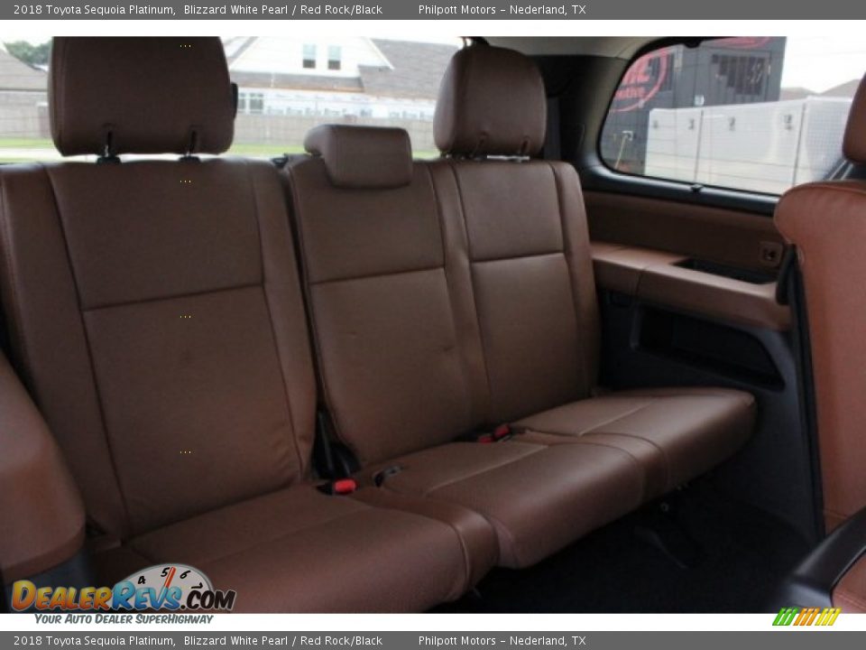 2018 Toyota Sequoia Platinum Blizzard White Pearl / Red Rock/Black Photo #34