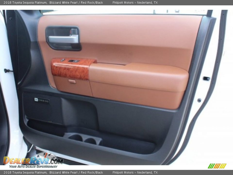 2018 Toyota Sequoia Platinum Blizzard White Pearl / Red Rock/Black Photo #35
