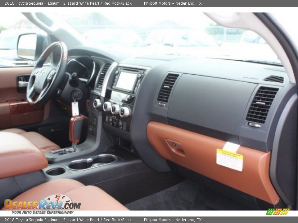 2018 Toyota Sequoia Platinum Blizzard White Pearl / Red Rock/Black Photo #36