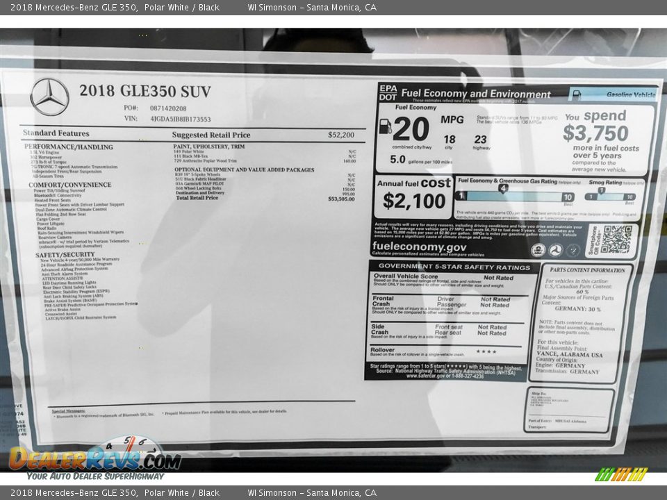 2018 Mercedes-Benz GLE 350 Polar White / Black Photo #10