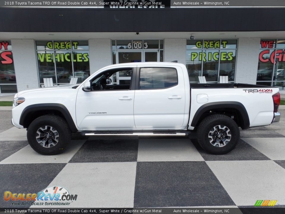 2018 Toyota Tacoma TRD Off Road Double Cab 4x4 Super White / Graphite w/Gun Metal Photo #1