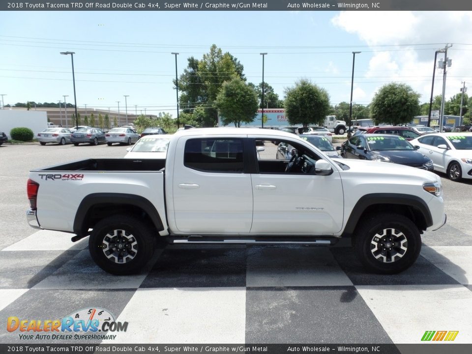 2018 Toyota Tacoma TRD Off Road Double Cab 4x4 Super White / Graphite w/Gun Metal Photo #3