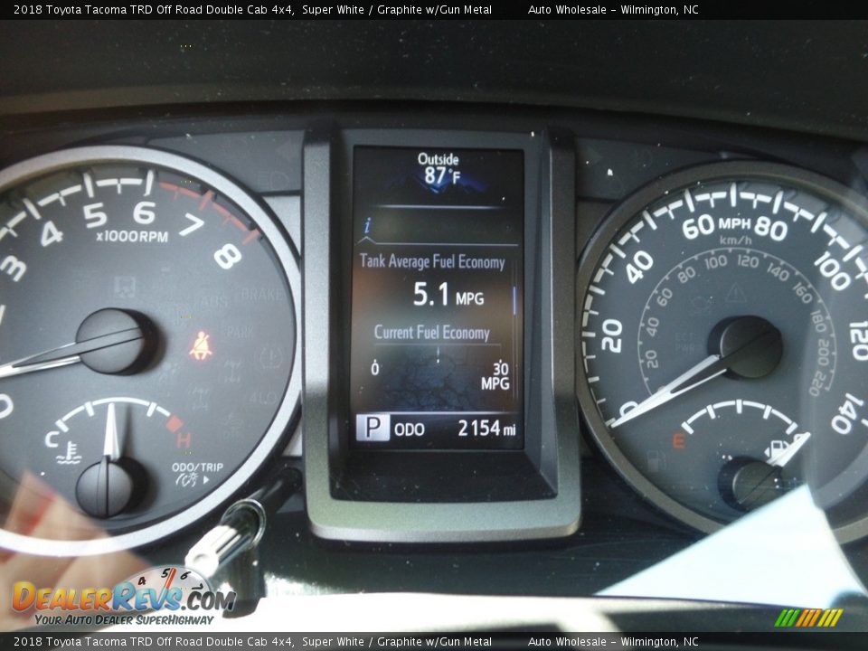 2018 Toyota Tacoma TRD Off Road Double Cab 4x4 Super White / Graphite w/Gun Metal Photo #15