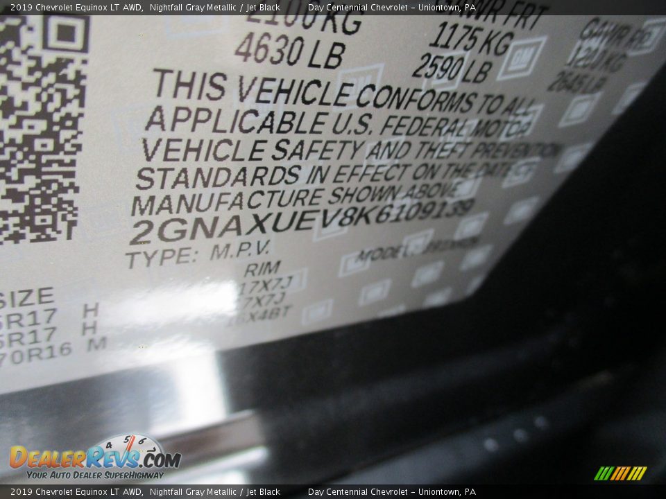 2019 Chevrolet Equinox LT AWD Nightfall Gray Metallic / Jet Black Photo #20