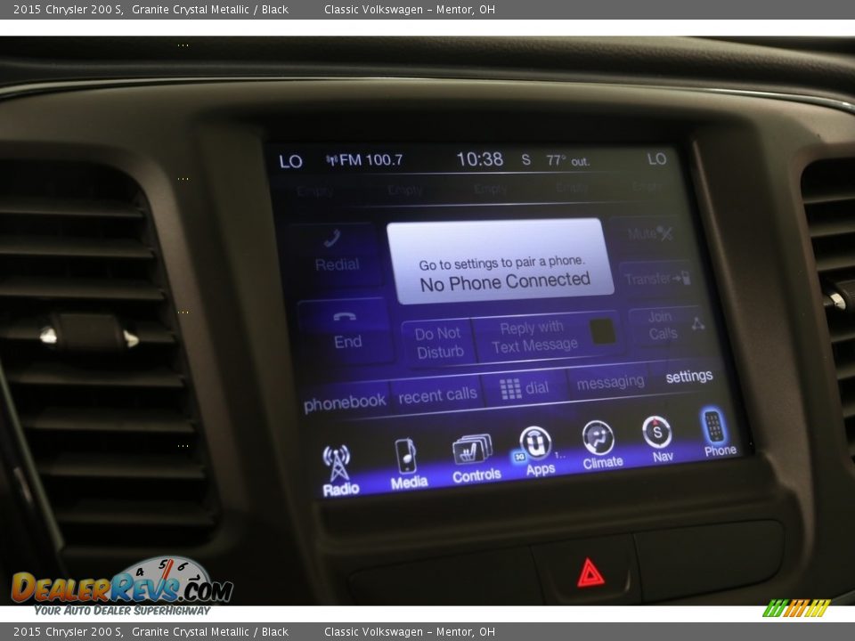 2015 Chrysler 200 S Granite Crystal Metallic / Black Photo #19